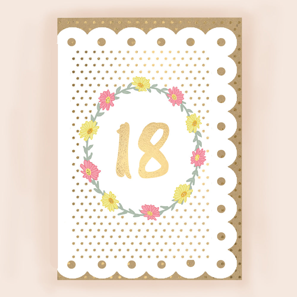 BR006-Apple & Clover-Age 18 Card With Broderie Border-Card-Broderie