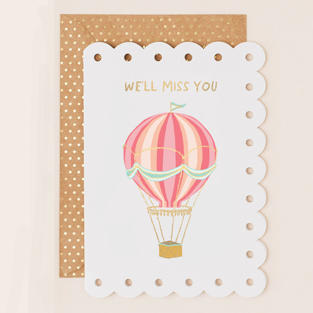 BR035-Apple & Clover-Leaving Card With Hot Air Balloon-Card-Broderie