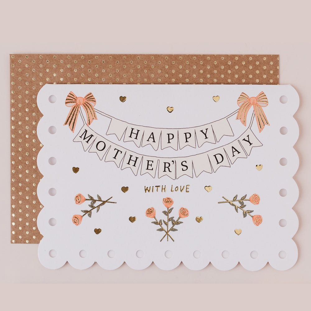 BR129-Apple & Clover-Mother'S Day Bunting And Birds-Card-Broderie
