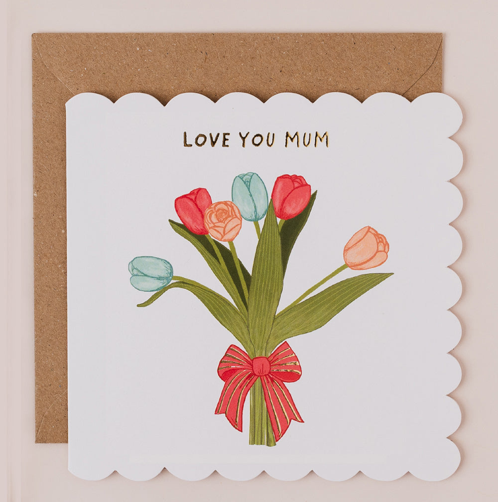 BR138-Apple & Clover-Mother'S Day Tulip Bouquet-Card-Broderie