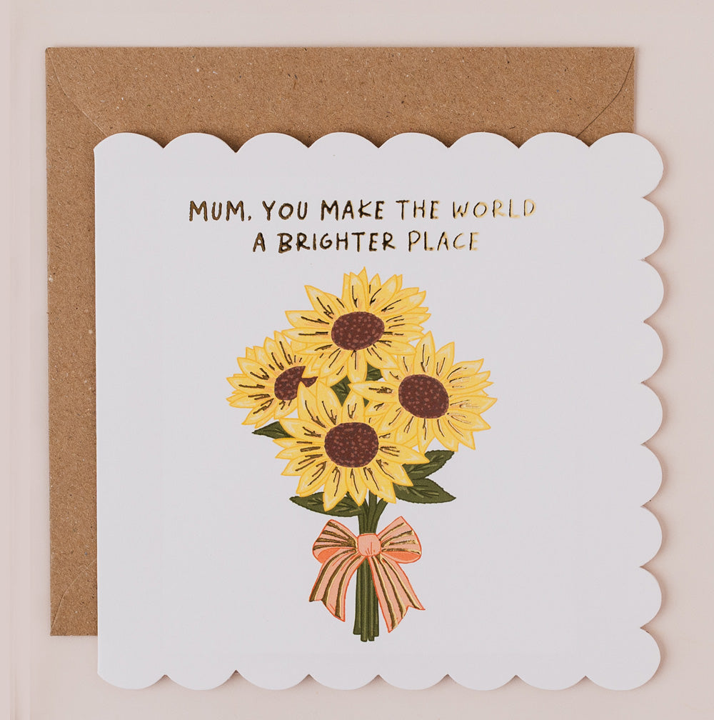 BR140-Apple & Clover-Mother'S Day Sunflower Bouquet-Card-Broderie