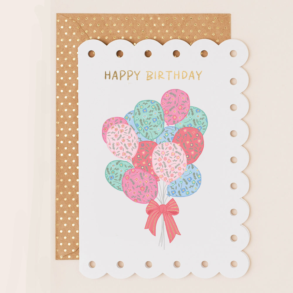 BR159-Apple & Clover-Rectangle Floral Balloons-Card-Broderie