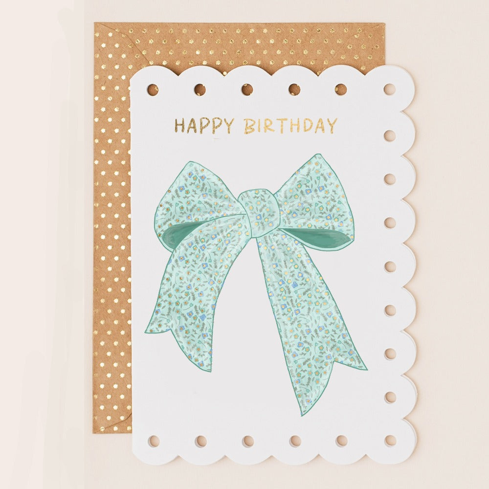 BR168-Apple & Clover-Floral Bow-Card-Broderie