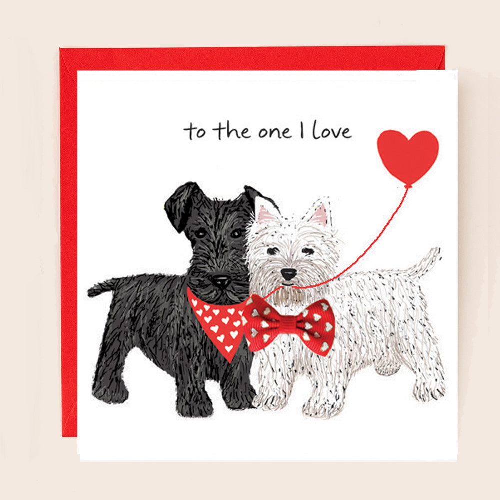 BW037-Apple & Clover-One I Love Terriers-Card-Bow Collection