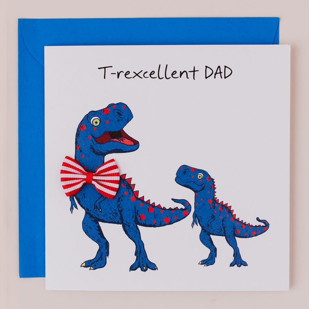 BW123-Apple & Clover-Dinosaur-Card-Bow