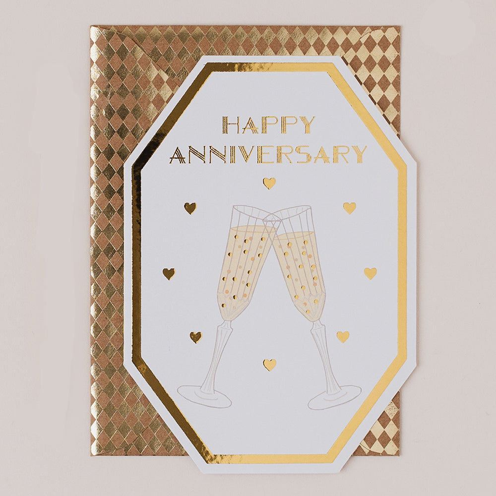 DC033-Apple & Clover-Anniversary Vintage Flutes Card-Card-Deco Collection