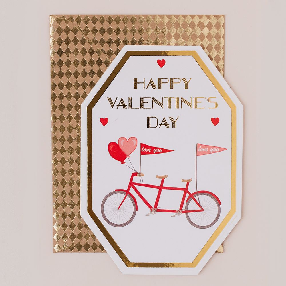DC111-Apple & Clover-Valentine'S Day Bike-Card-Deco