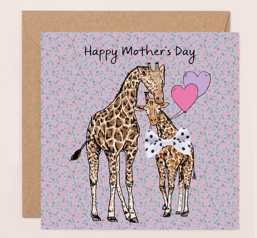 DT005-Apple & Clover-Mother'S Day Card Mother'S Day Giraffes-Card-Bow Collection
