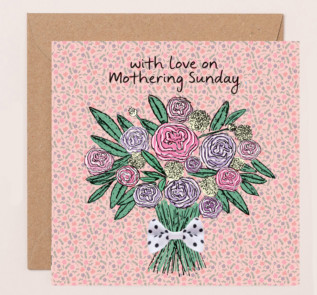 DT008-Apple & Clover-Mother'S Day Card Mothering Sunday Flowers-Card-Bow Collection