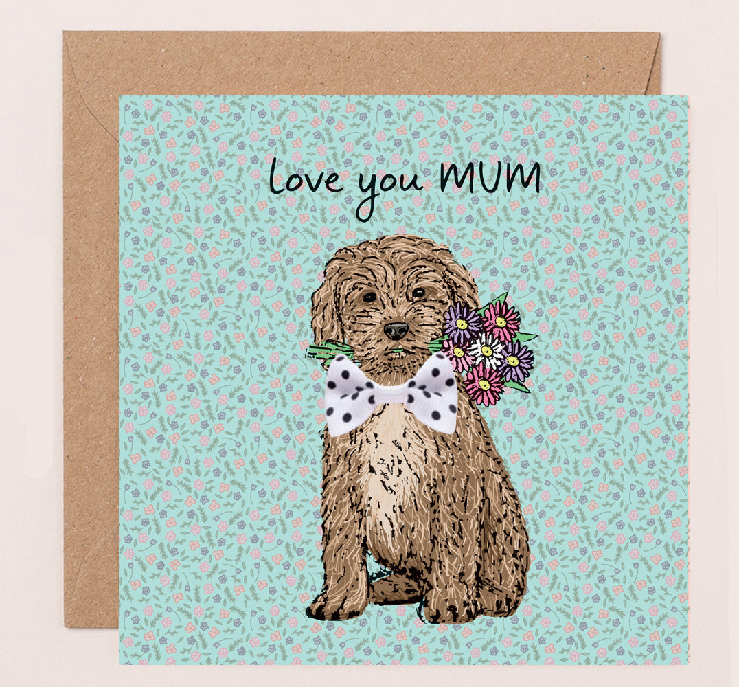 DT012-Apple & Clover-Mother'S Day Card Cockapoo-Card-Bow Collection