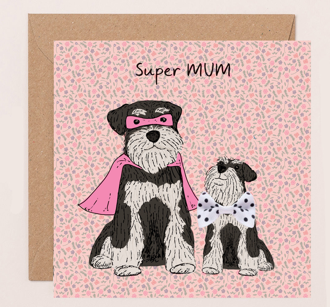 DT014-Apple & Clover-Mother'S Day Card Super Mum Dogs-Card-Bow Collection