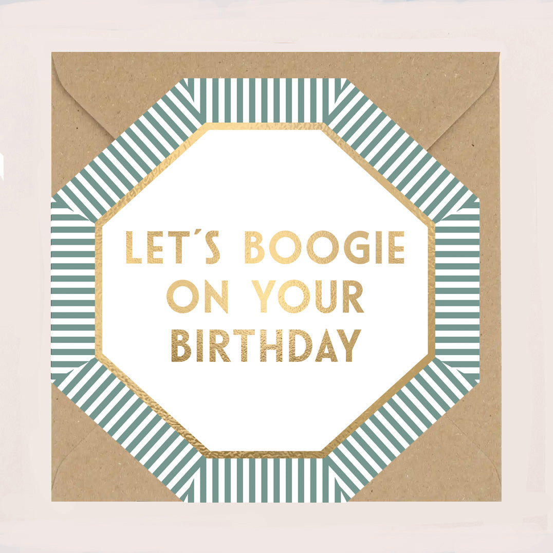 HE074-Apple & Clover-Birthday Boogie Octagonal Card-Card-Henley