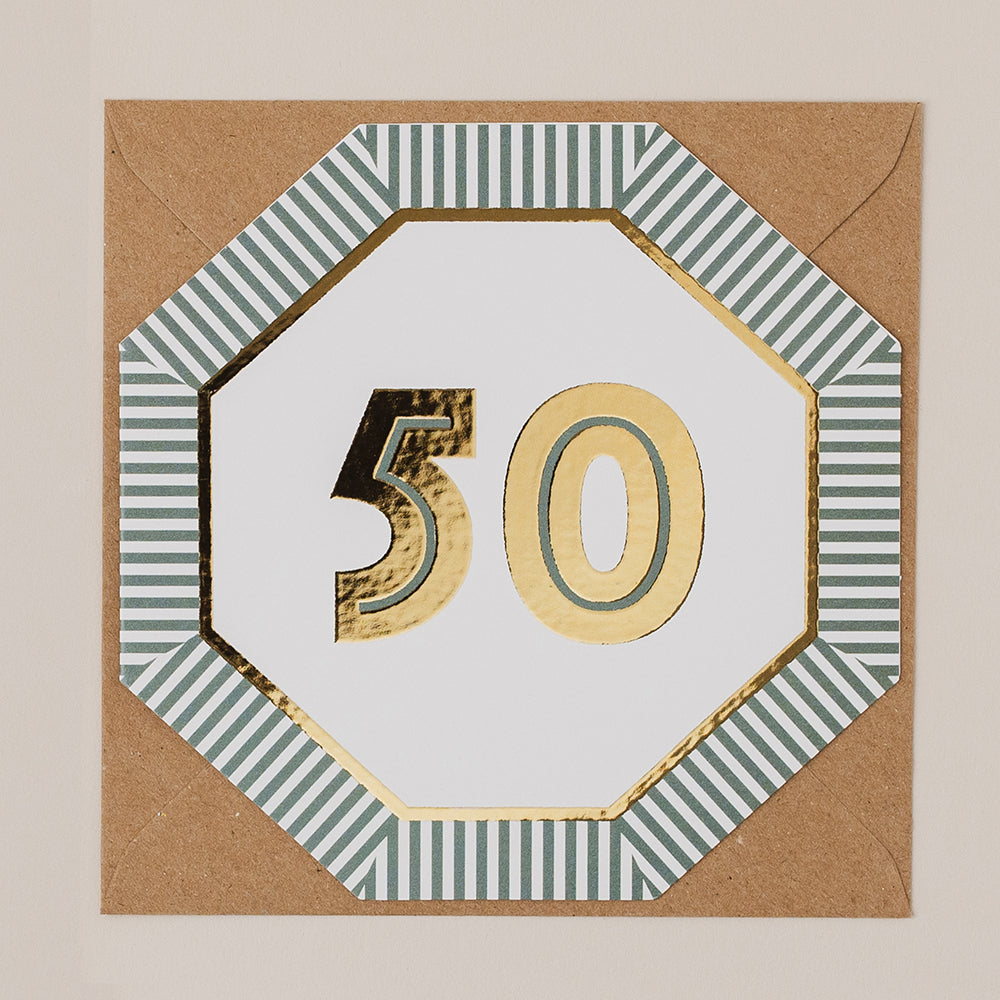 HE092-Apple & Clover-Age 50 Birthday-Card-Henley