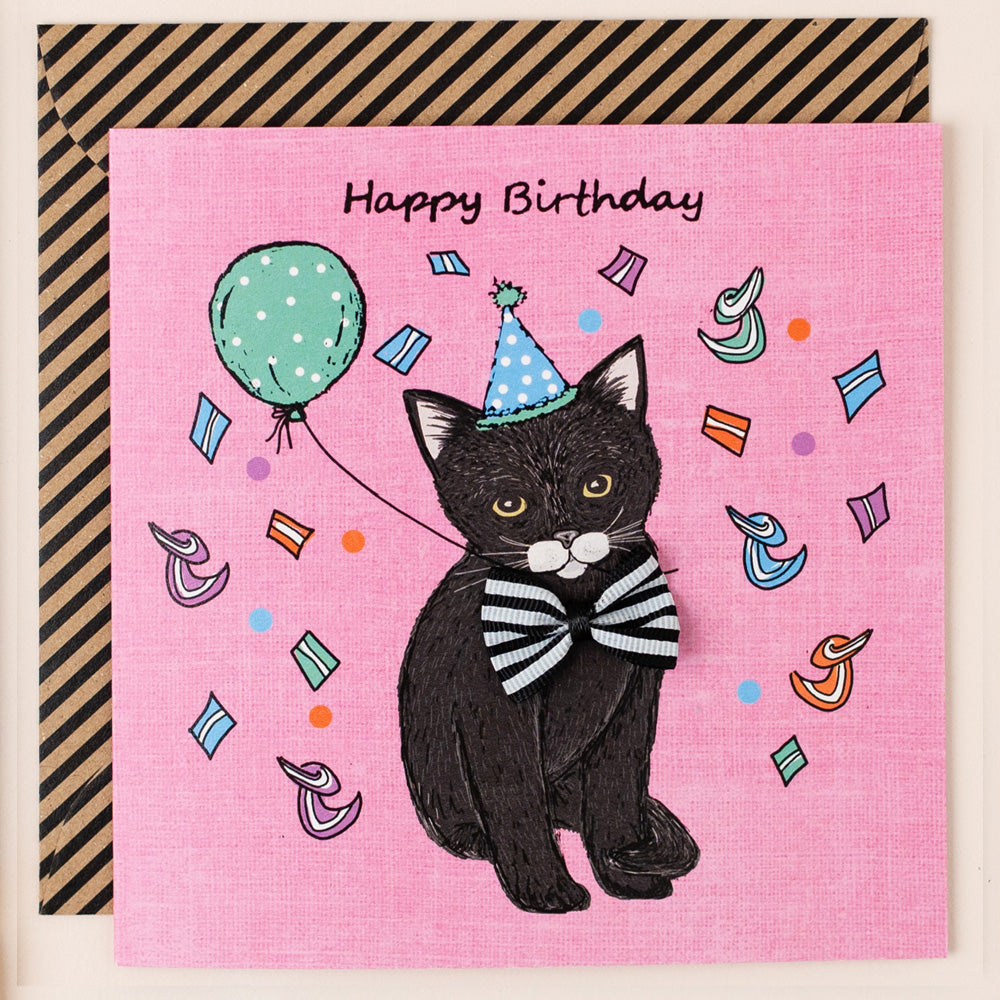 KM025-Apple & Clover-Birthday Black Labrador Card-Card-Kaleidoscope