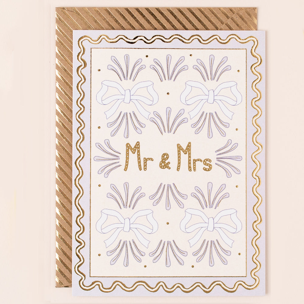 RE064-Apple & Clover-Mr & Mrs Bow Card-Card-