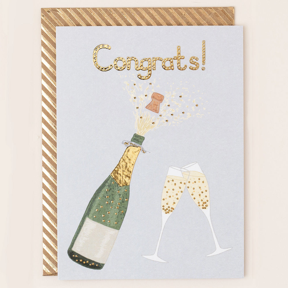 RE088-Apple & Clover-Congrats Champagne And Flutes Card-Card-Reflections
