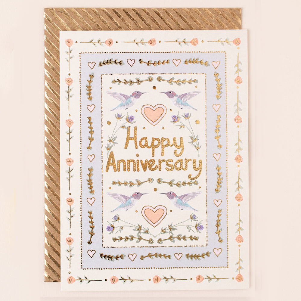 RE114-Apple & Clover-Anniversary Hearts Border Card-Card-