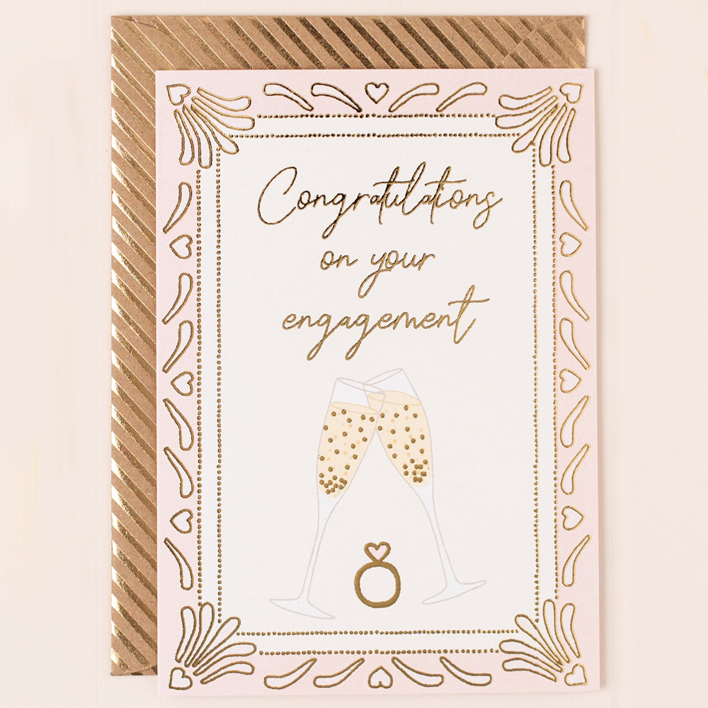 RE124-Apple & Clover-Engagement Flutes With Ring Card-Card-