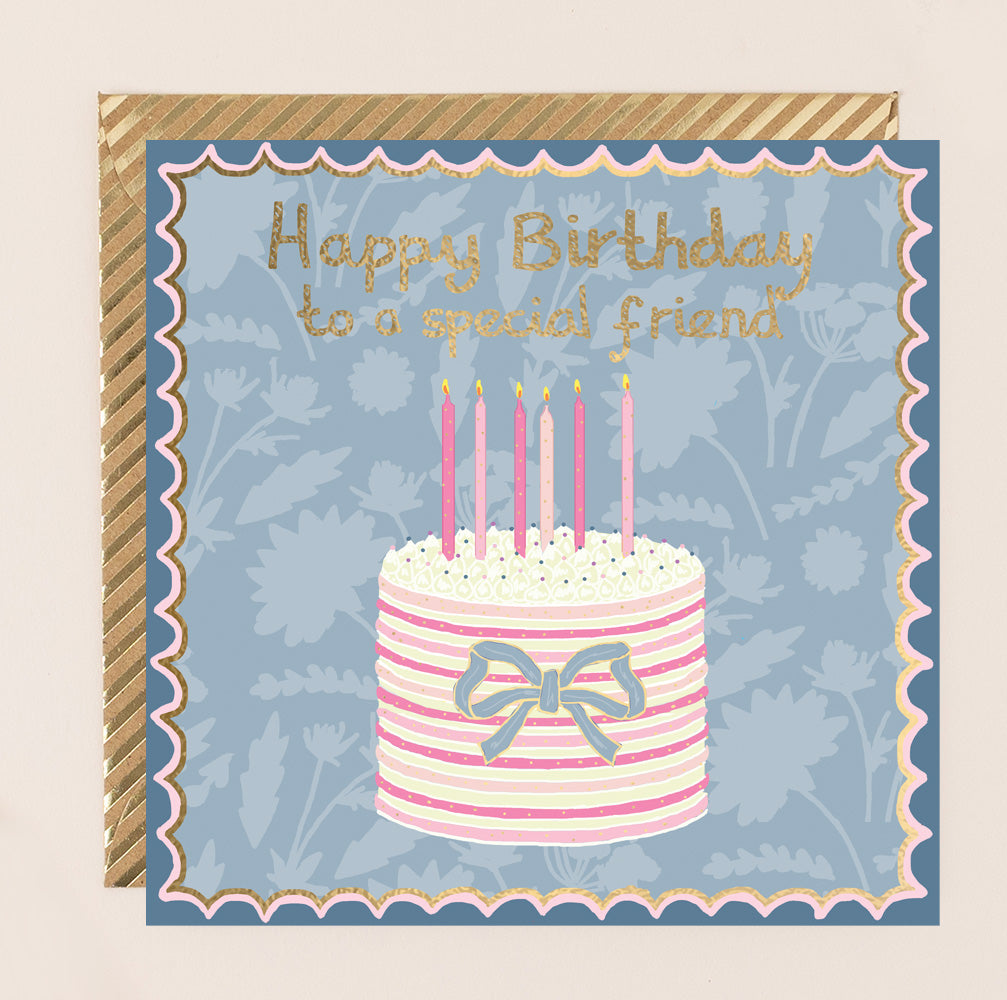 RE212-Apple & Clover-Birthday Special Friend Sparkler Cake Card-Card-Reflections