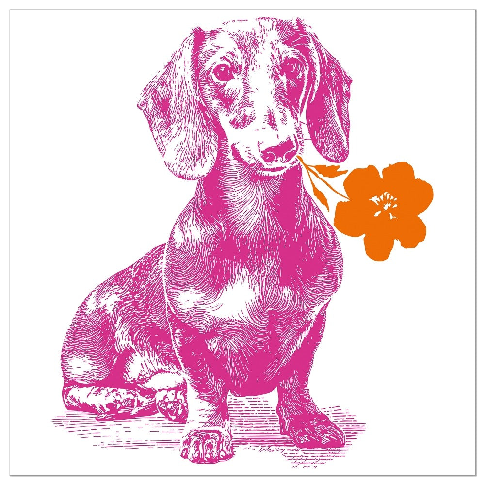 133458-Artebene-Dachshund Pink-Napkin-