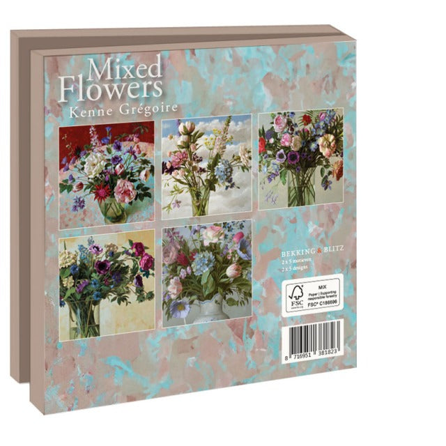 WMC1317-Bekking & Blitz-�Mixed Flowers Kenne Gr�goire-Notewallet-Card Folders