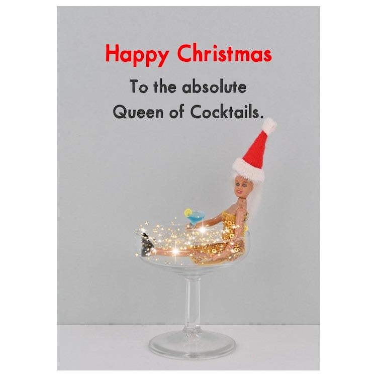 JJC096-Bold & Bright-Queen Of Xmas Cocktails-Xmas Card-Jeffrey & Janice