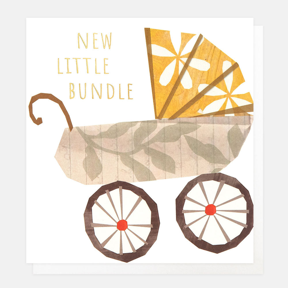 BAB018-Caroline G-New Little Bundle Collage Pram-Card-