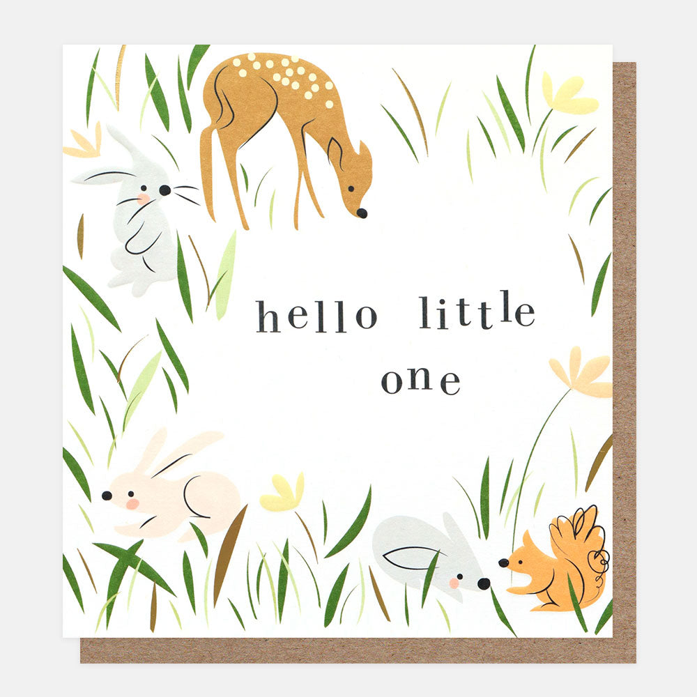 BOB001-Caroline G-Hello Little One Woodland Critters-Card-Bits And Bobs