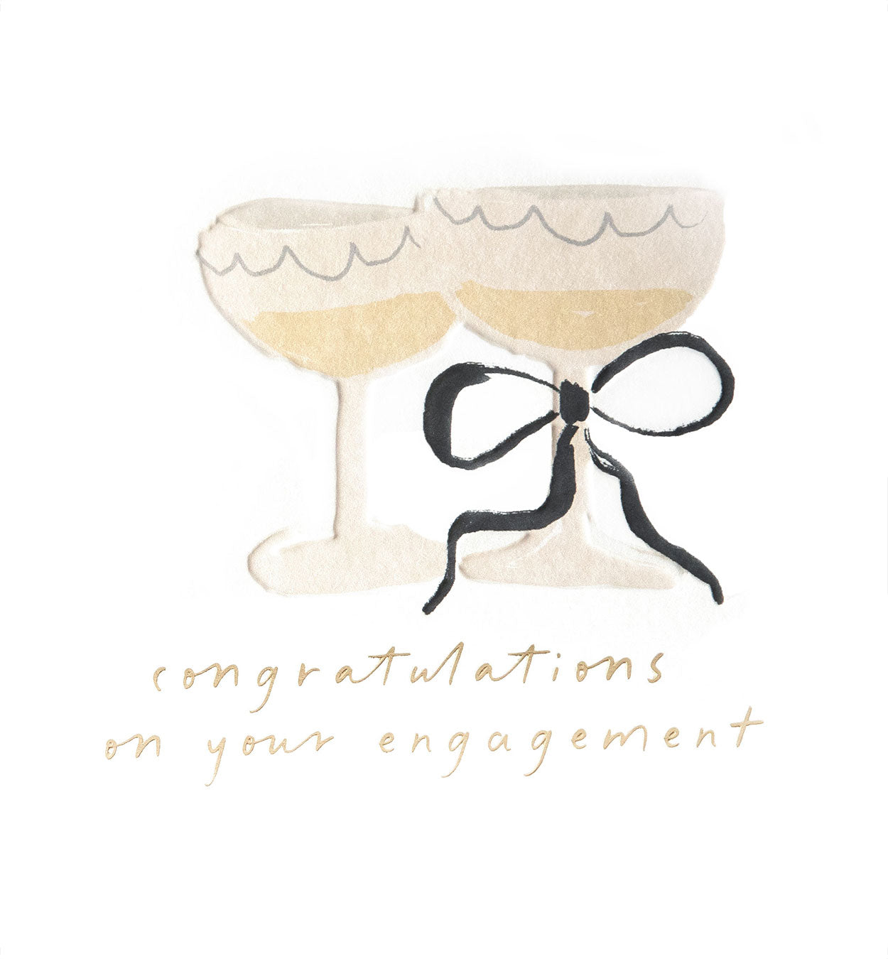 ENG005-Caroline G-Congratulations On Your Engagement Glasses W/ Bow-Card-