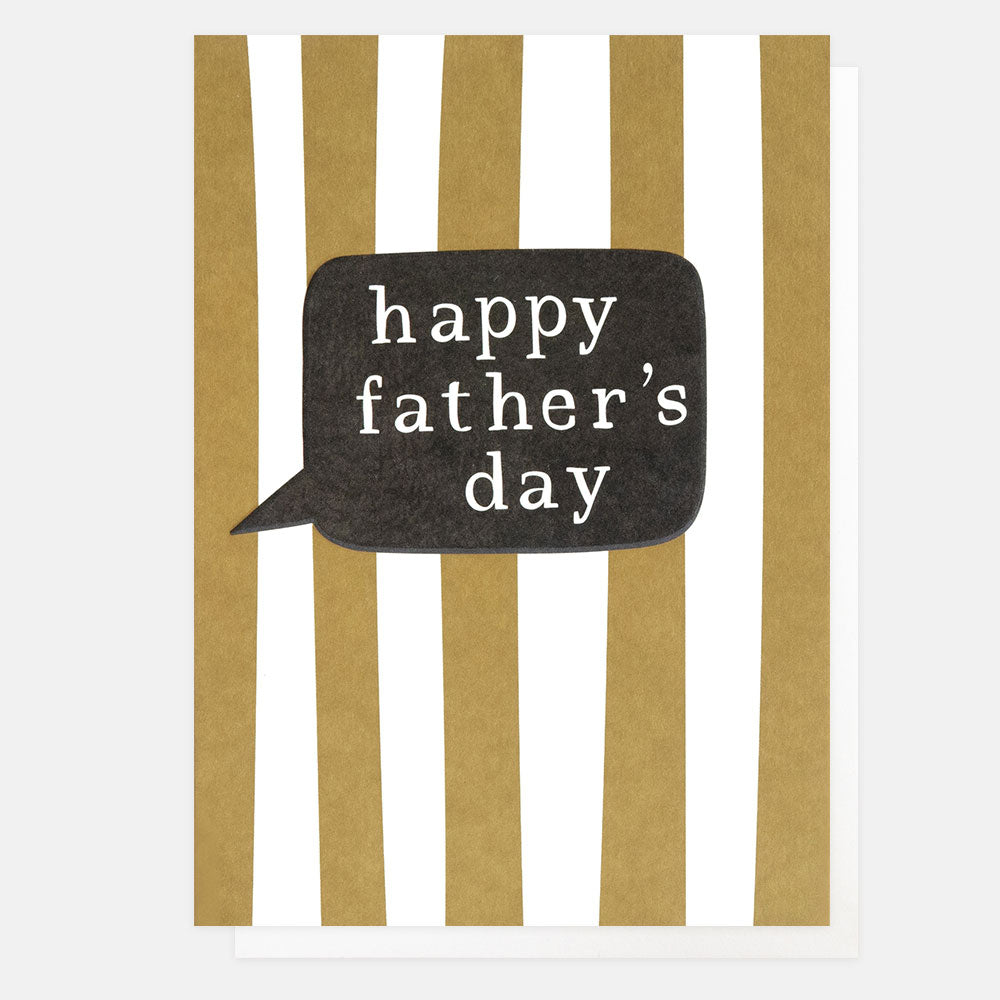 FTH017-Caroline G-Happy Father'S Day Speech Bubble On Stripe-Card-