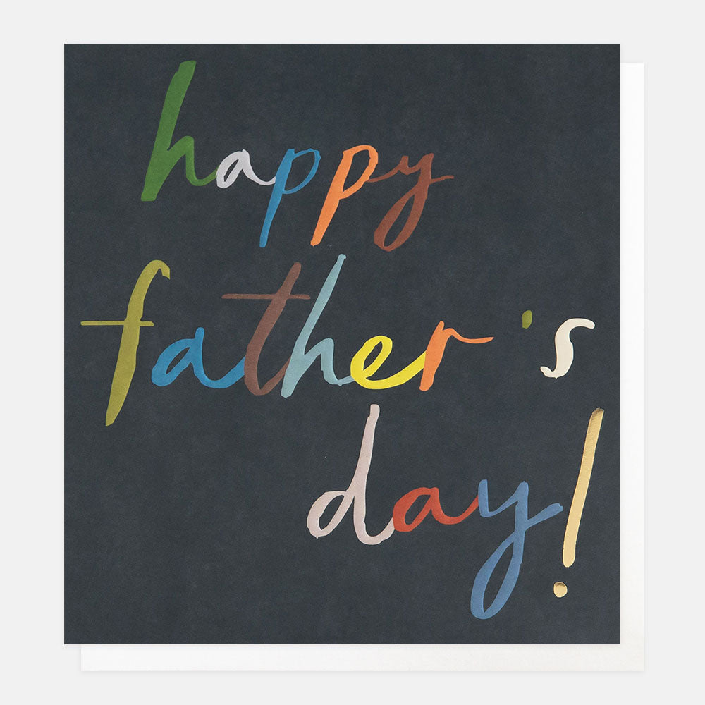 FTH019-Caroline G-Happy Father'S Day Colourful Script-Card-