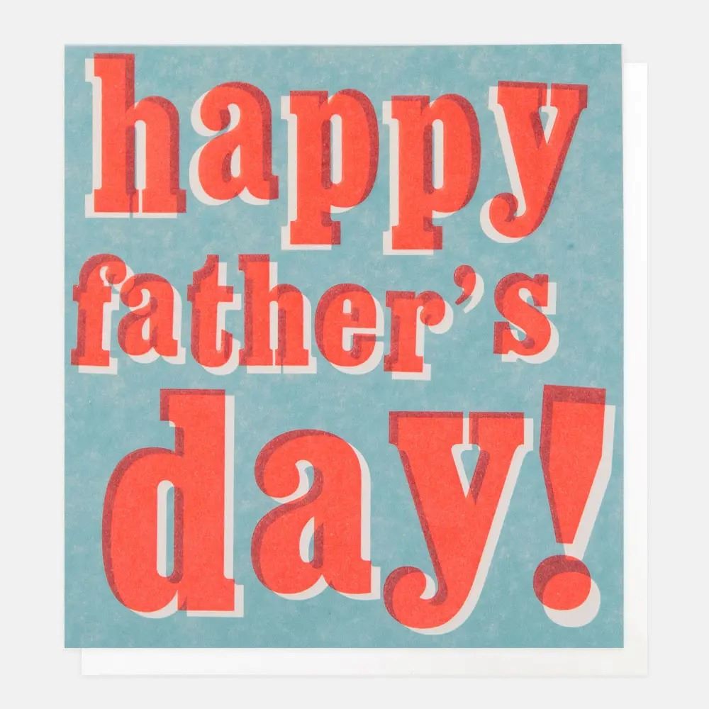 FTH022-Caroline G-Happy Father'S Day Red Risograph-Card-Father'S Day