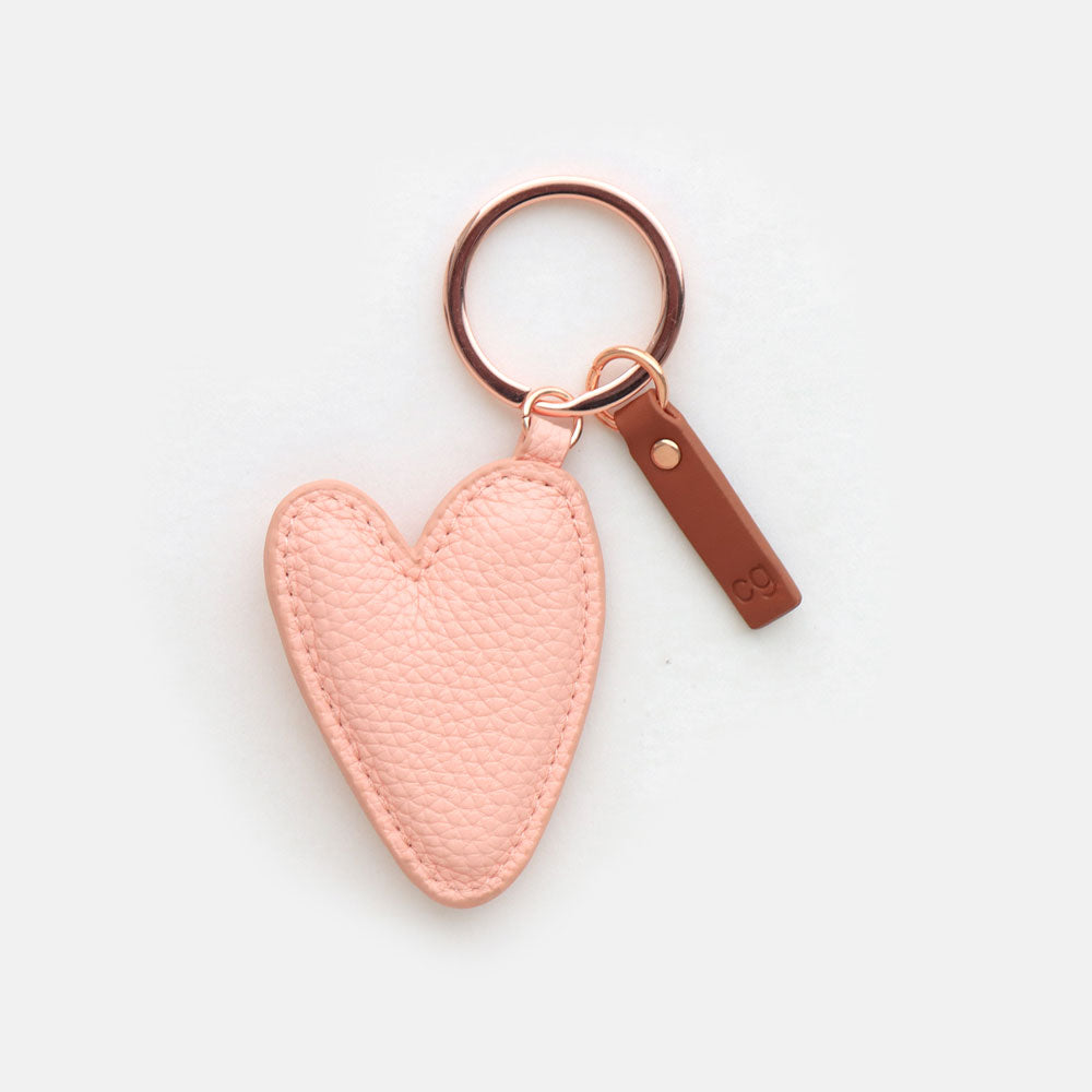 KEY015-Caroline G-Peach Heart Keyring-Keyrings-Accessories