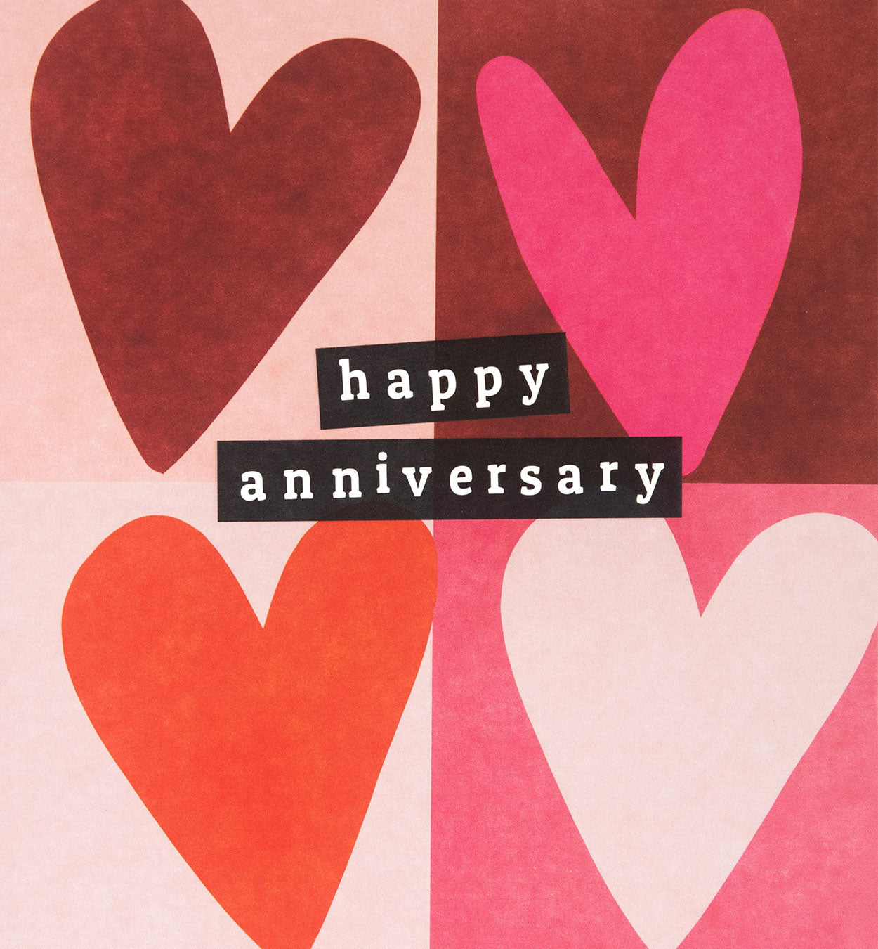 LUV021-Caroline G-Happy Anniversary Pink/Red Hearts Grid-Card-