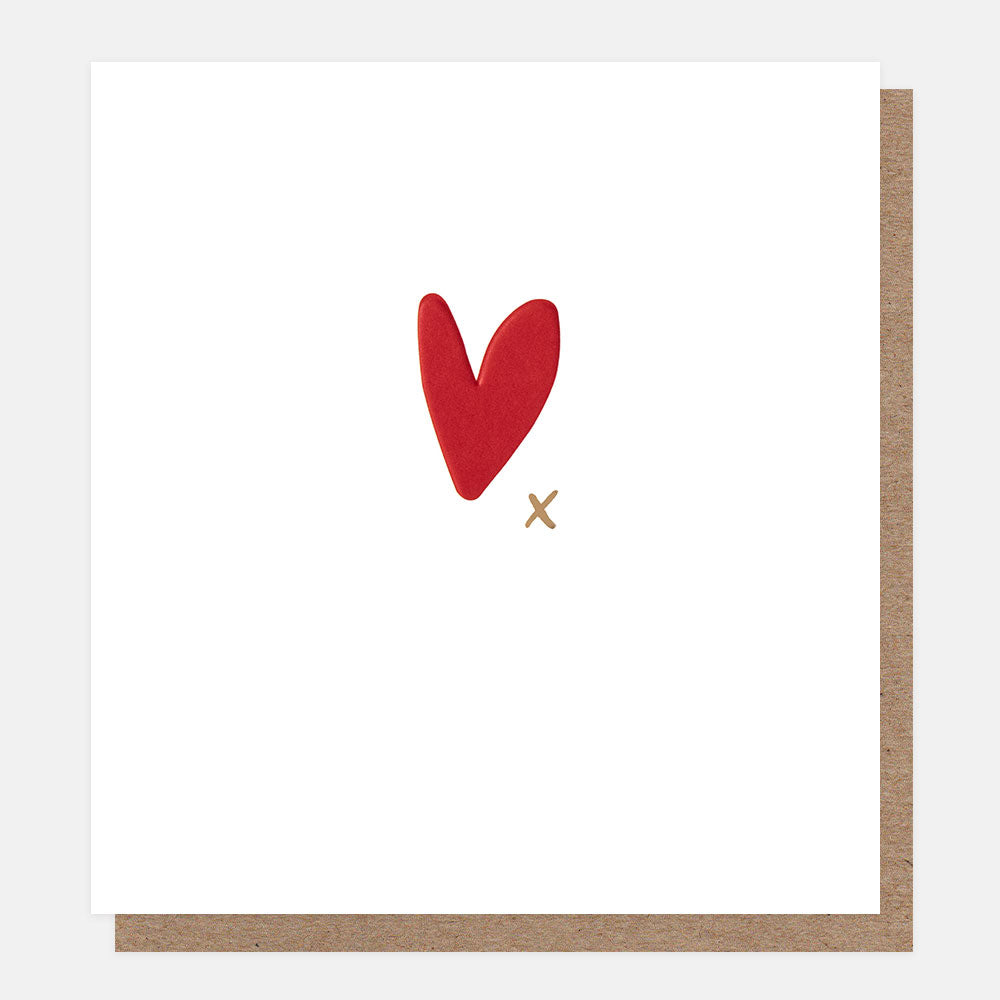 LUV041-Caroline G-Single Red Heart With Kiss-Card-
