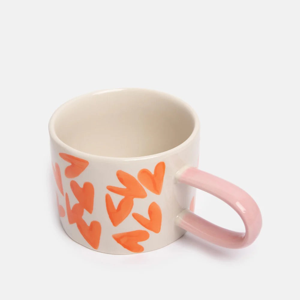 MGG114-Caroline G-Coral Magnet Hearts Ceramic Mug-Mug-At Home
