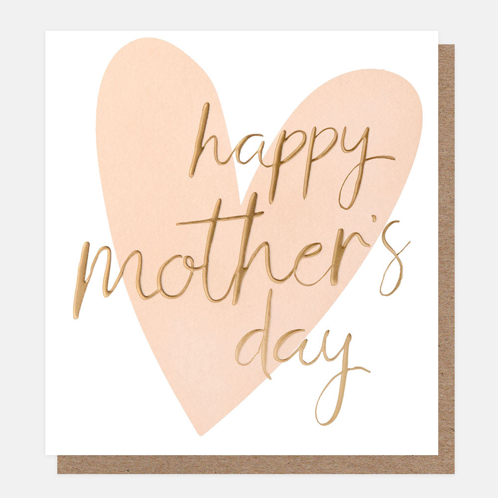 MTH043-Caroline G-Happy Mother'S Day Script On Pink Heart-Card-