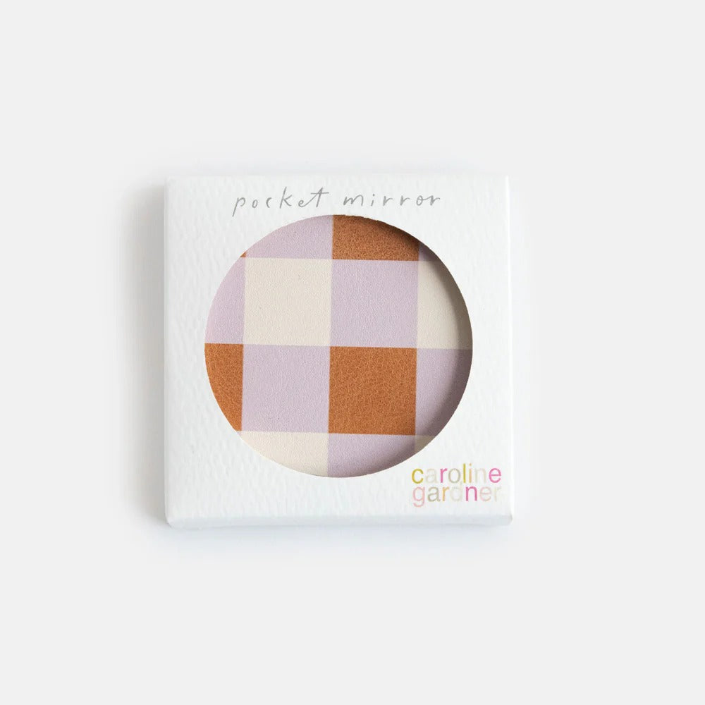 PKM163-Caroline G-Multi Check Square Pocket Mirror-Mirror-Accessories