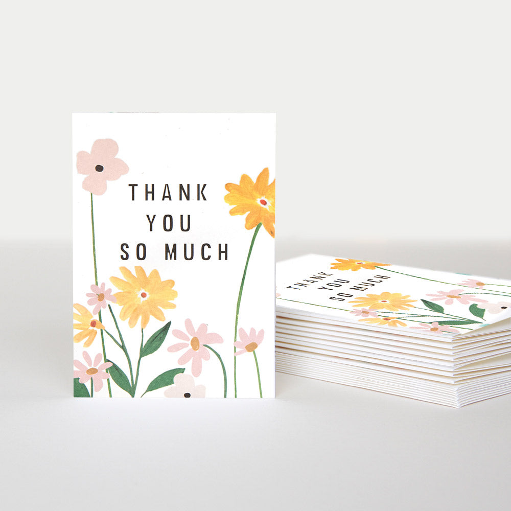 PQE286-Caroline G-Thank You So Much Flower Stems 10 Pck-Boxed Cards-