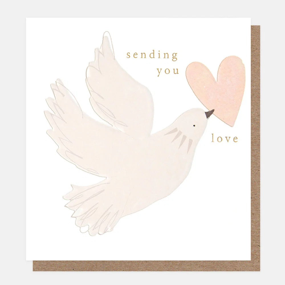 PSH008-Caroline G-Dove With Heart Sending You Love-Card-Paint Wash