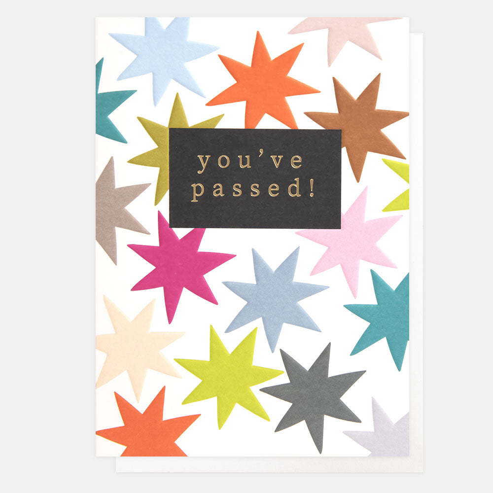 PWK014-Caroline G-You'Ve Passed Colourful Stars-Card-Pattern Work