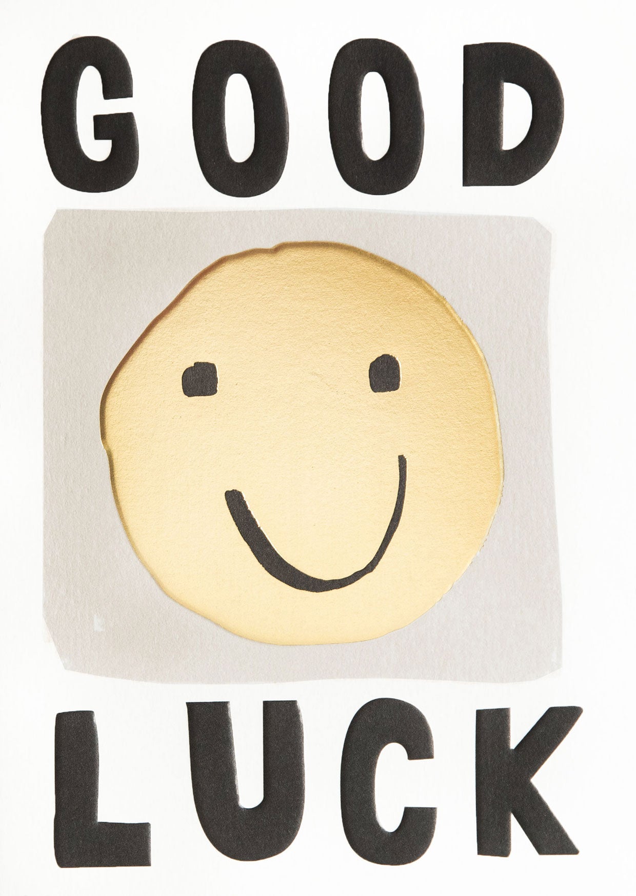 RAN016-Caroline G-Good Luck Yellow Smiley Face-Card-