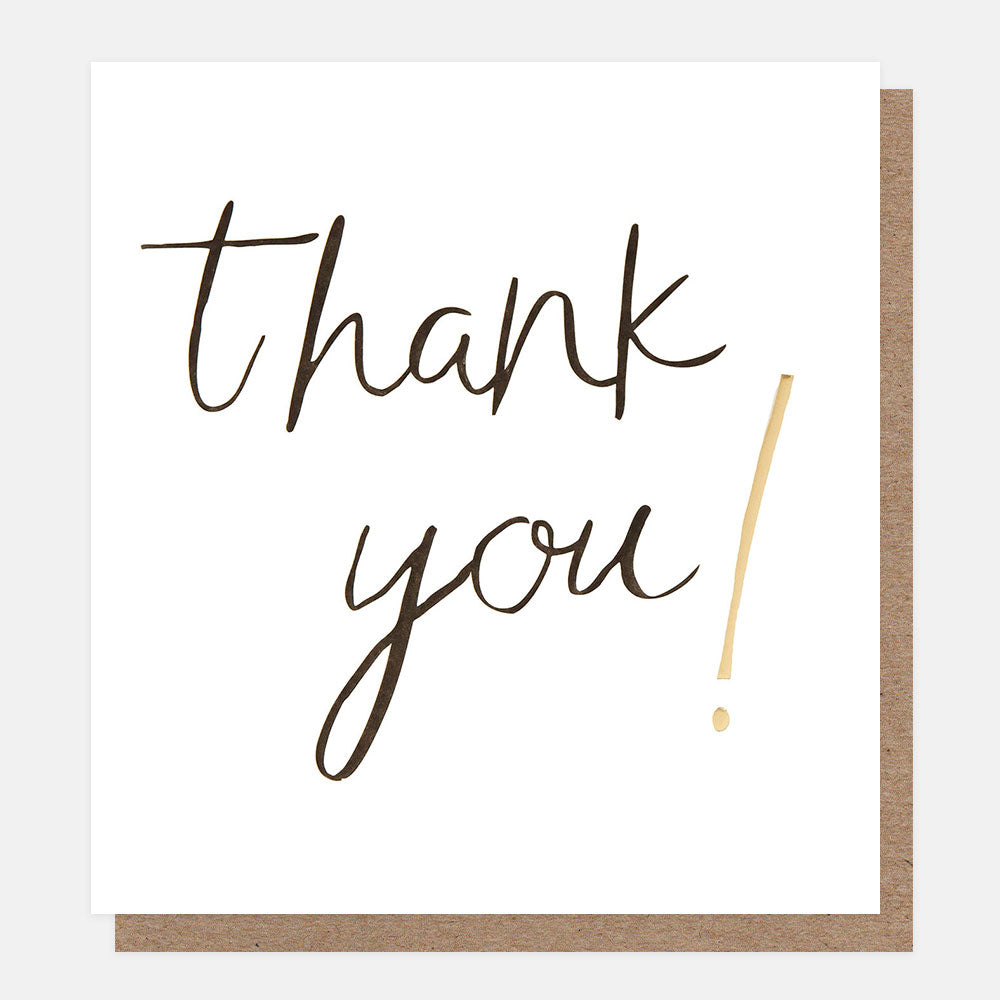 RAN019-Caroline G-Thank You! Mono/Gold Script Text-Card-Random