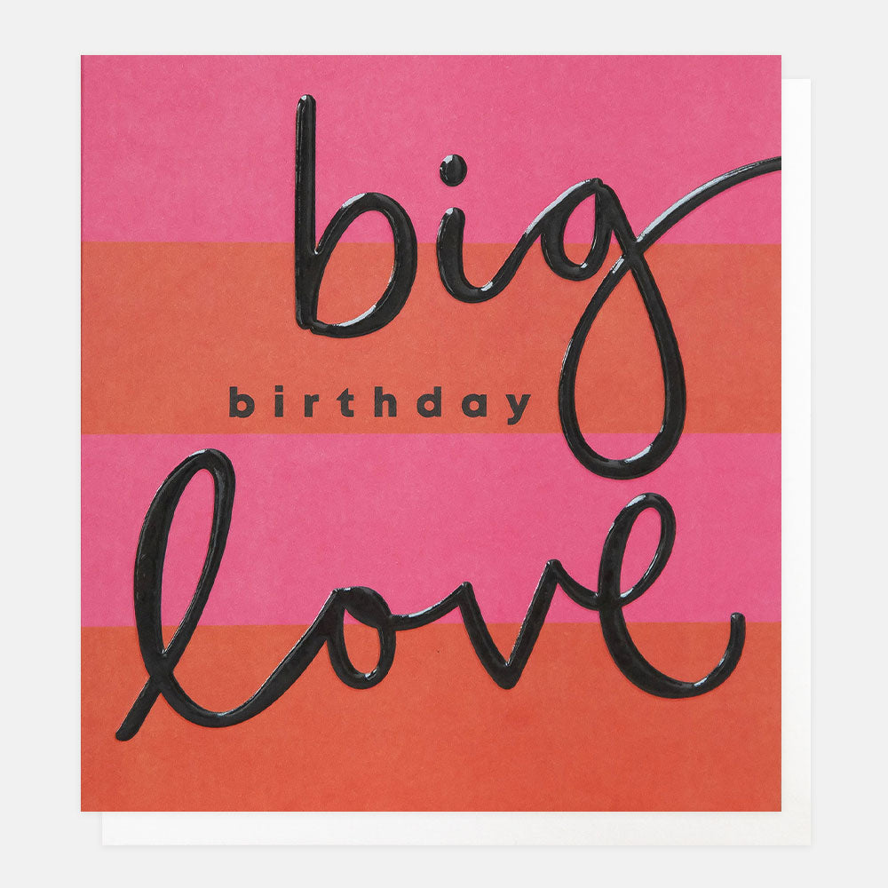 SIP003-Caroline G-Big Birthday Love Red And Pink Stripe-Card-Stripe