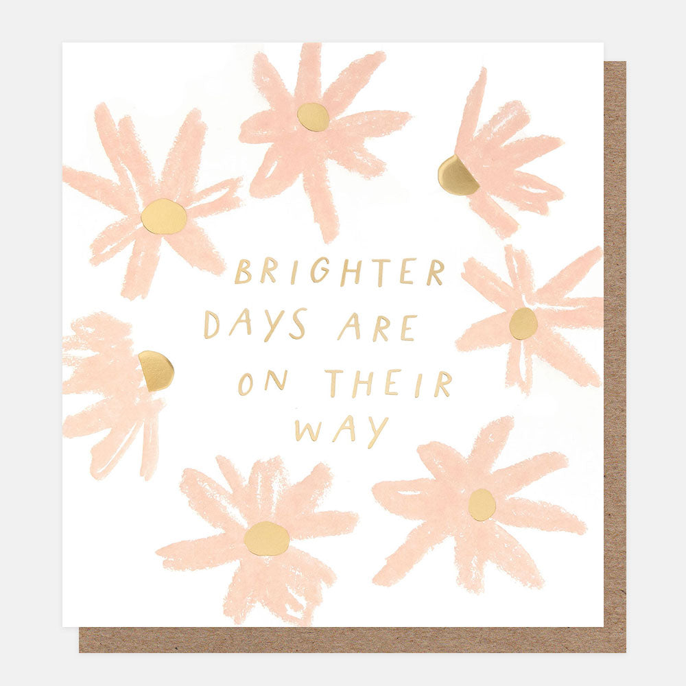 THT001-Caroline G-Brighter Days Are On Their Way Pink Flowers-Card-Thoughtfulness