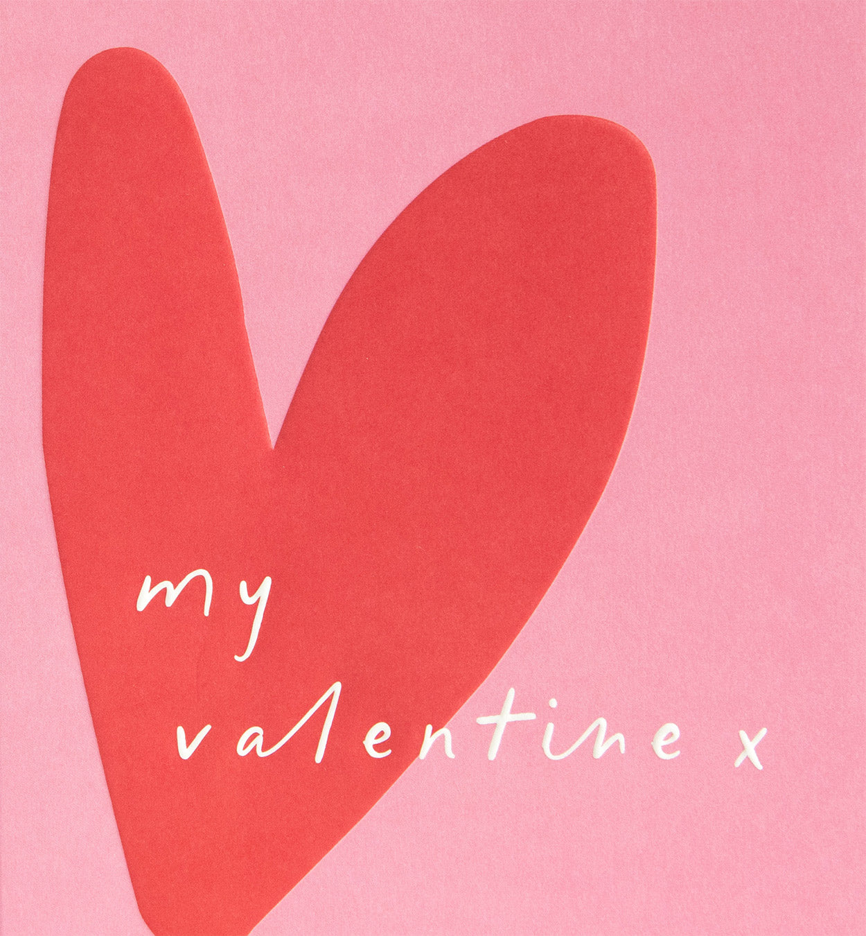 VAL025-Caroline G-My Valentine X Red Heart On Pink-Card-