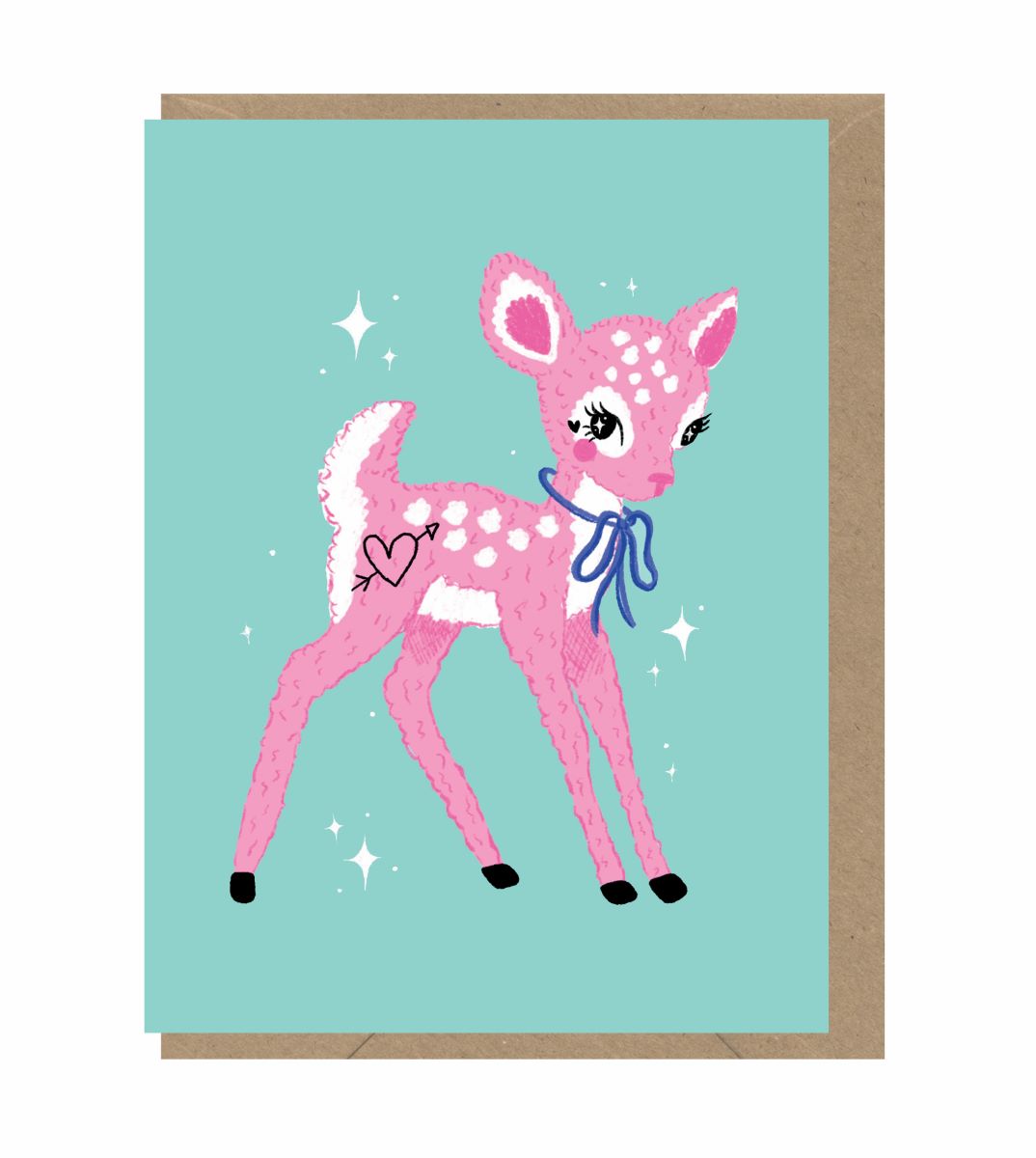 LITT008-Earlybird-Kitsch Deer-Card-Little Trinkets