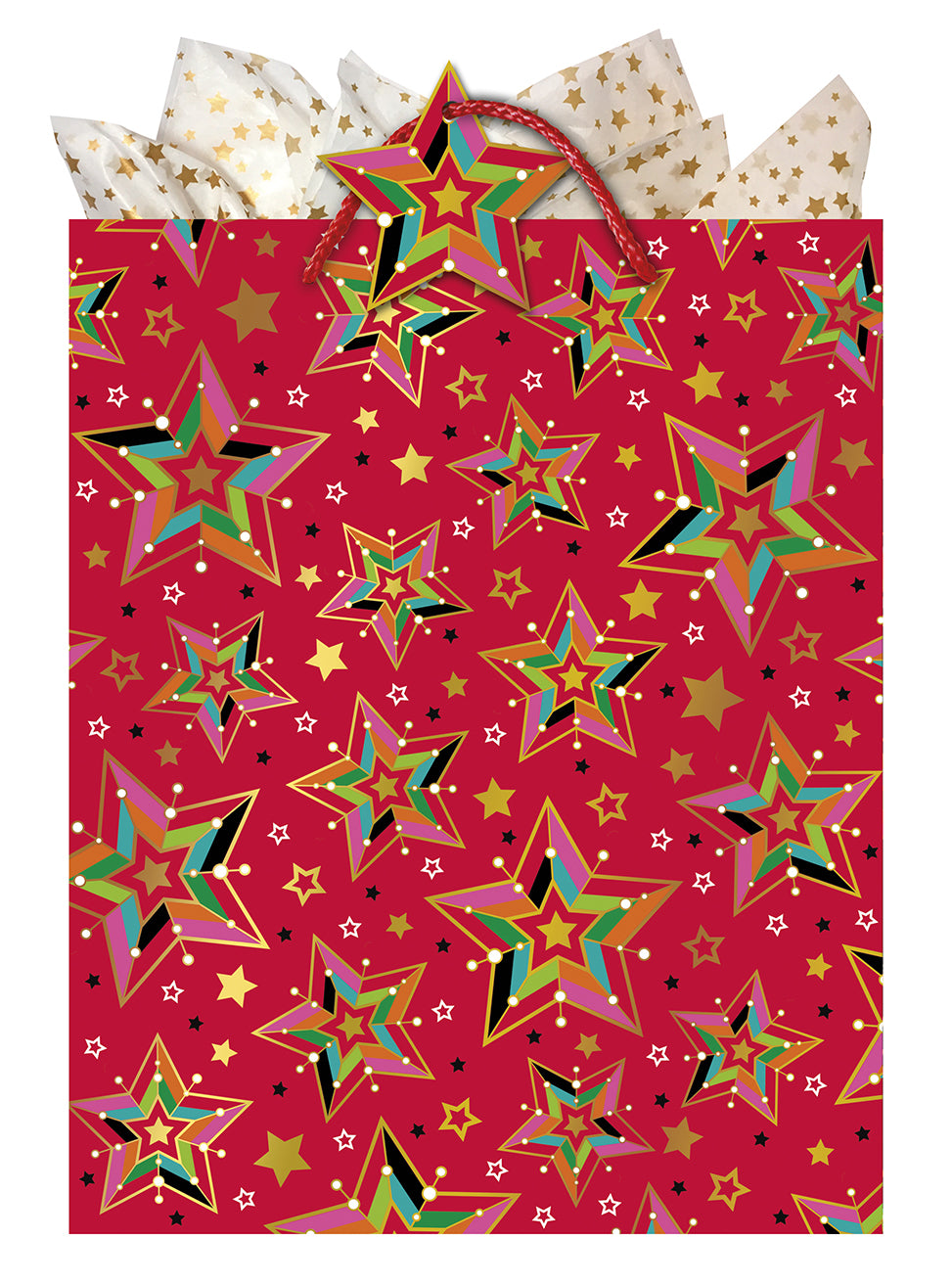 9605770988-Editor Groupe-Starlight Red-Large Bag 26X32Cm-Xmas Gift Bag