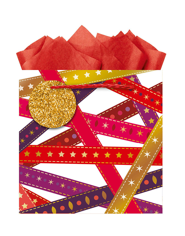9605771306-Editor Groupe-Ruban-Small Square Bags 18X18Cm-Xmas Gift Bag