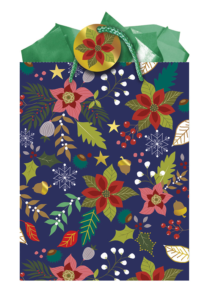 9613800662-Editor Groupe-Foliage-Medium Bags 18X23Cm-Xmas Gift Bag